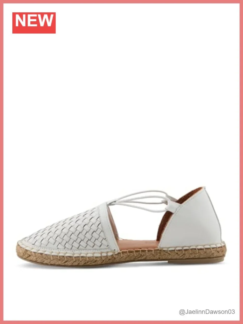 Women's Woven Leather Espadrille Flats Flexible Comfort Slip-On